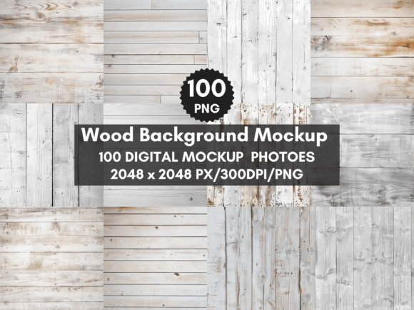 100 White Wood Background Digital Papers