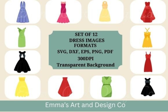 12 Elegant Dress SVG Bundle