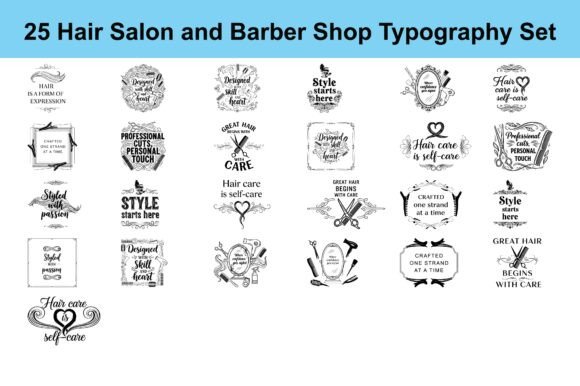 25 Hair Salon and Barber Shop Typography: A Versatile Design Resource for Grooming Brands