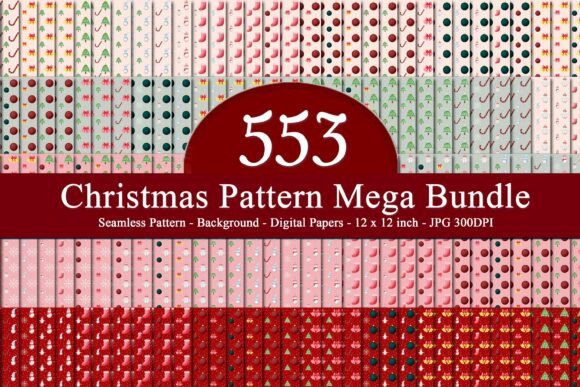 553 Christmas Mega Bundle Digital Papers