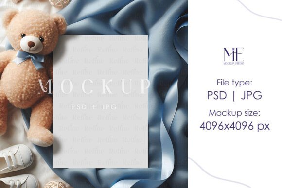 Baby Shower Invitation Card Mockup PSD