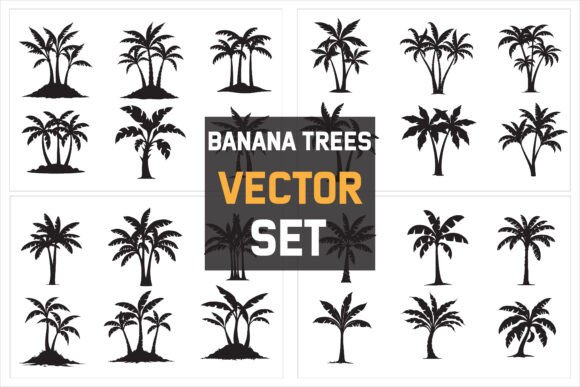 Banana Tree Vector Silhouette