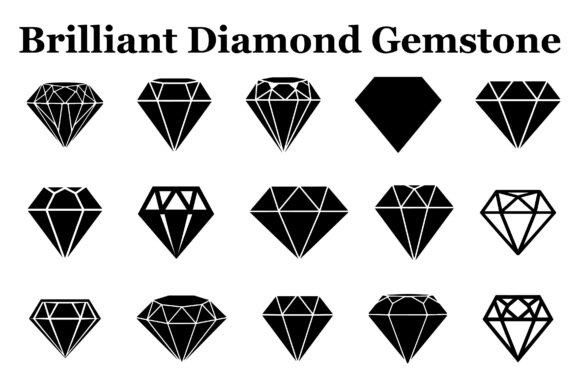 Brilliant Diamond Gemstone Icon: Elevating Design with Precision and Elegance
