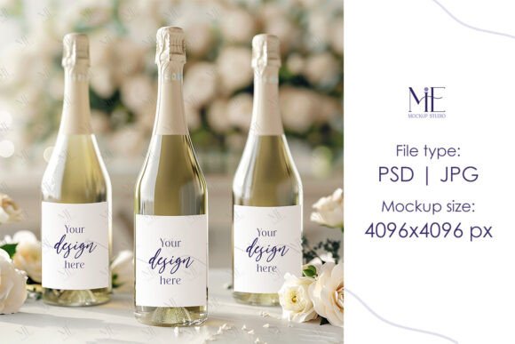 Champagne Wine Bottle Label Mockup PSD: A Creative Tool for Modern Designers