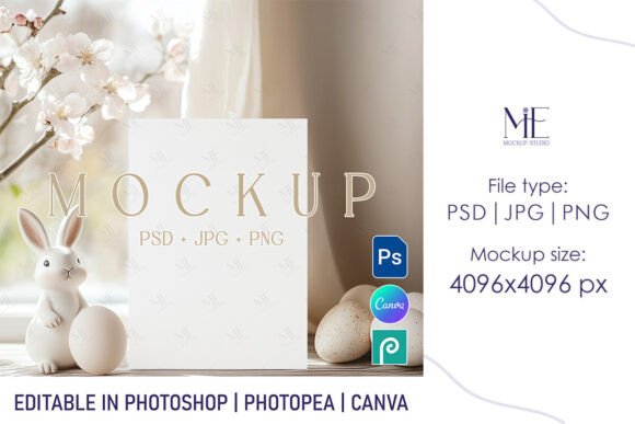 Easter Invitation Mockup, Invite Card