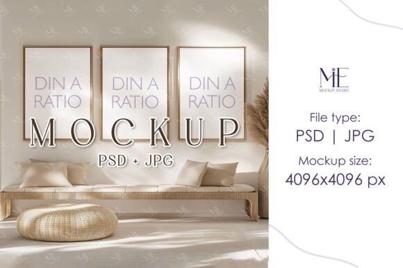 Enhance Your Design Workflow with 3 Frames Mockup PSD and A-Ratio Photo Frame
