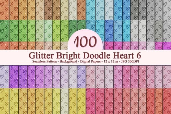 Glitter Bright Doodle Heart 6 Pattern: A Versatile Digital Asset for Creative Businesses