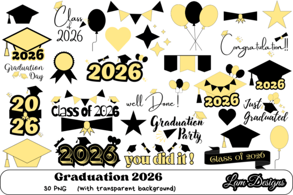 Graduation 2026 Clipart for Creative Projects