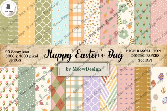 Happy Easter Day Digital Paper Bundle: A Versatile Resource for Creative Projects