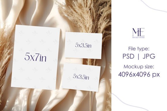 Suite Card Mockup, Invite Set Mockup PSD