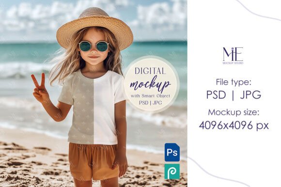 T-Shirt Mockup PSD, Kids All-over Print: A Creative Asset for Designers and Entrepreneurs