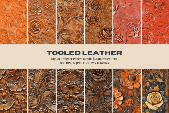 Tooled Leather Digital Paper