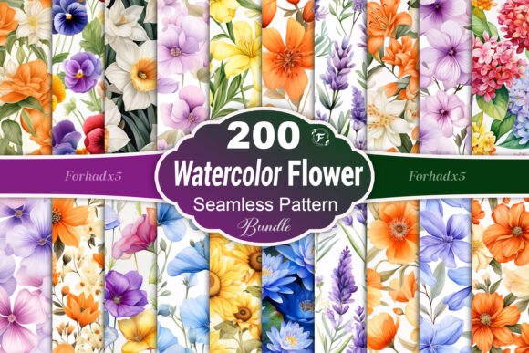 Watercolor Flower Seamless Pattern: A Timeless Addition to Your Creative Projects